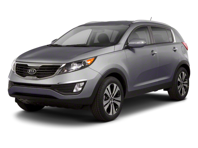 2013 Kia Sportage LX in Mineral Silver — front three-quarter view