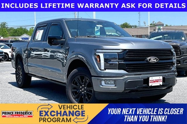 2025 Ford F-150 Platinum in Carbonized Gray Metallic — front three-quarter view