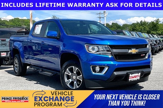 2019 Chevrolet Colorado Z71 in Kinetic Blue Metallic — front three-quarter view