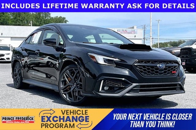 2025 Subaru WRX tS in Crystal Black Silica — front three-quarter view