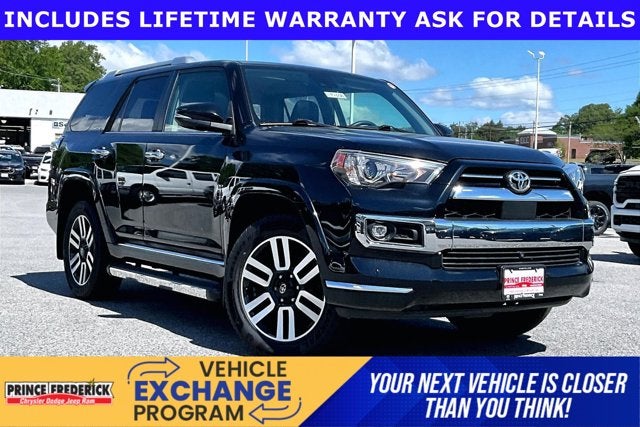 2022 Toyota 4Runner Limited in Midnight Black Metallic — front three-quarter view