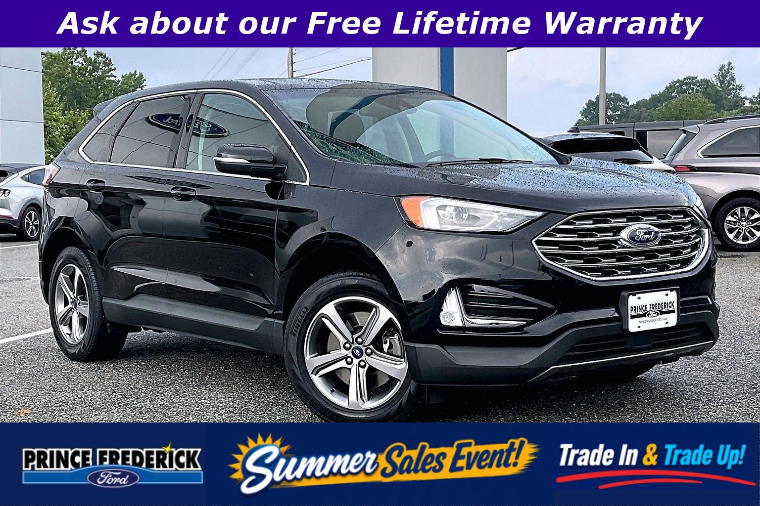 2020 Ford Edge SEL in Agate Black — front three-quarter view