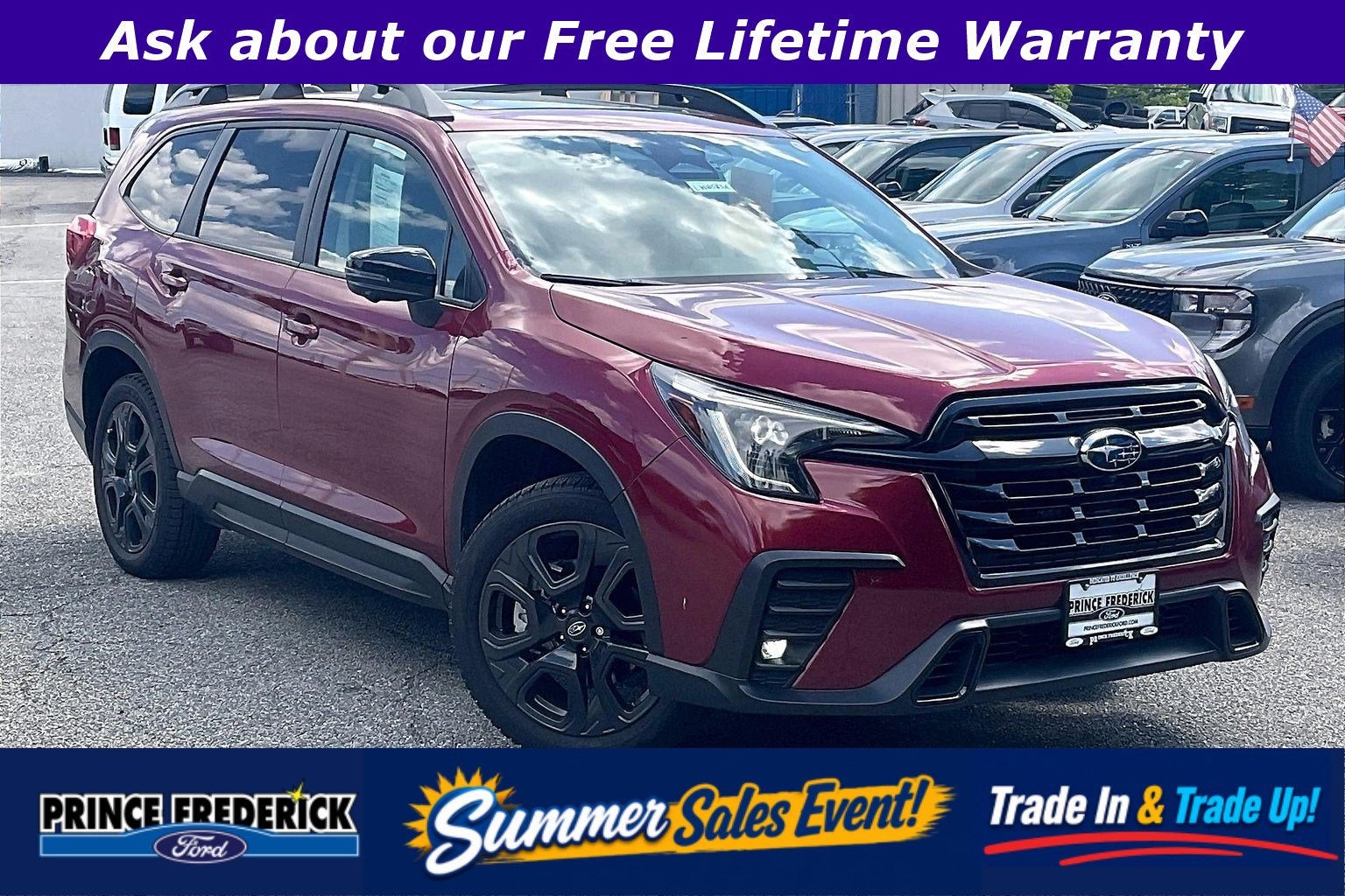 2023 Subaru Ascent Onyx Edition Limited in Crimson Red Pearl — front three-quarter view