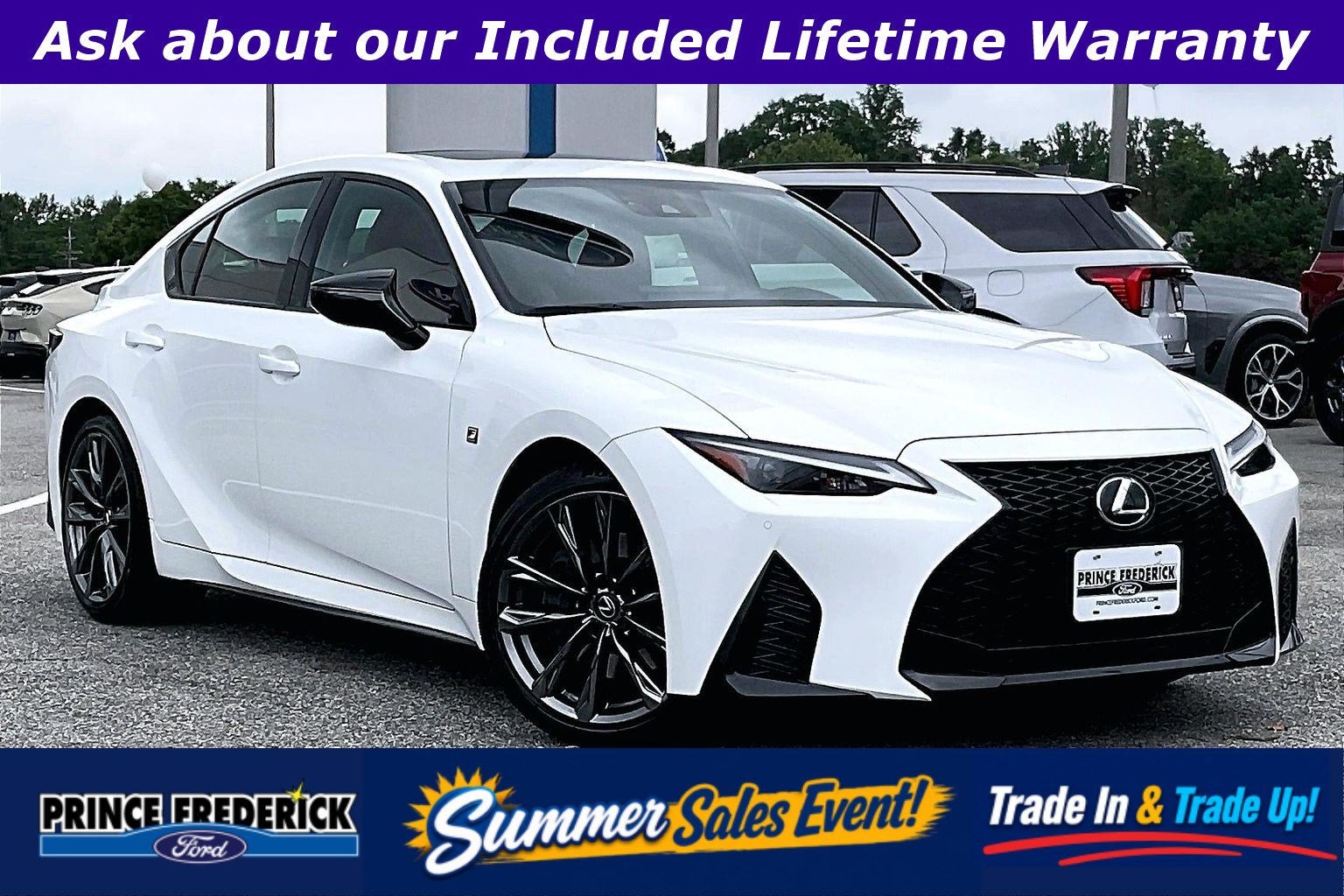 2025 Lexus IS IS 350 F SPORT in White — front three-quarter view