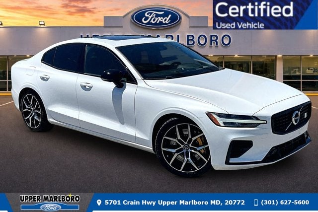 2021 Volvo S60 Polestar in Crystal White Metallic — front three-quarter view