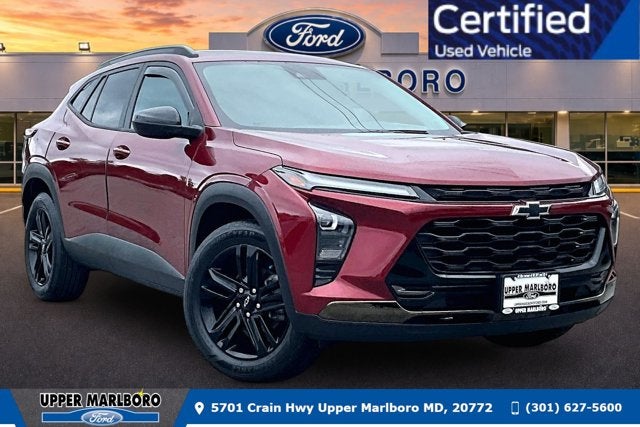 2024 Chevrolet Trax ACTIV in Crimson Metallic — front three-quarter view