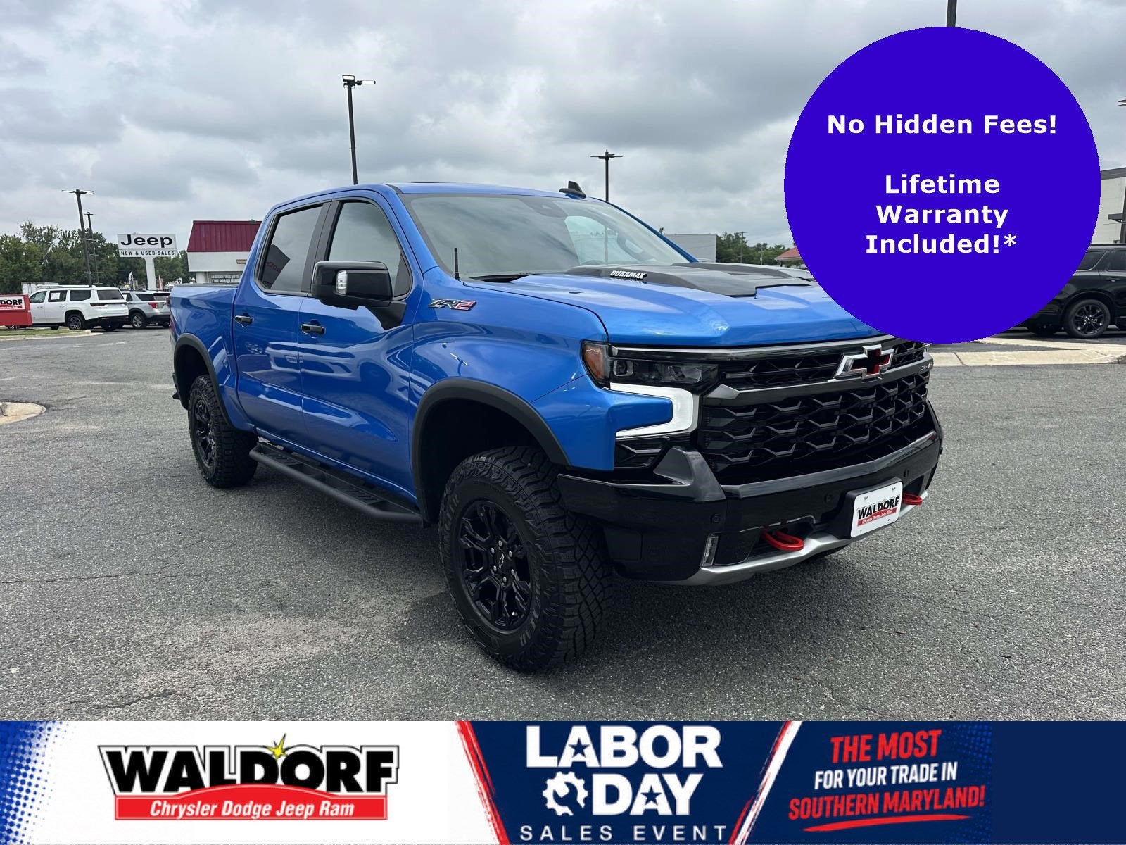 2026 Chevrolet Silverado 1500 ZR2 in Riptide Blue Metallic — front three-quarter view