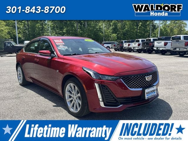 2024 Cadillac CT5 Luxury in Radiant Red Tintcoat — front three-quarter view