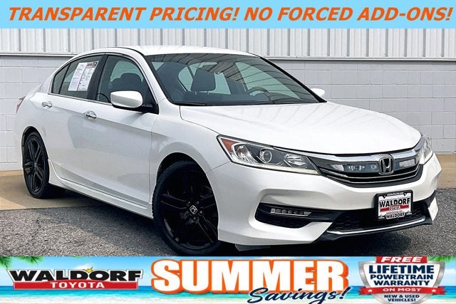2016 Honda Accord Sport in White — front three-quarter view