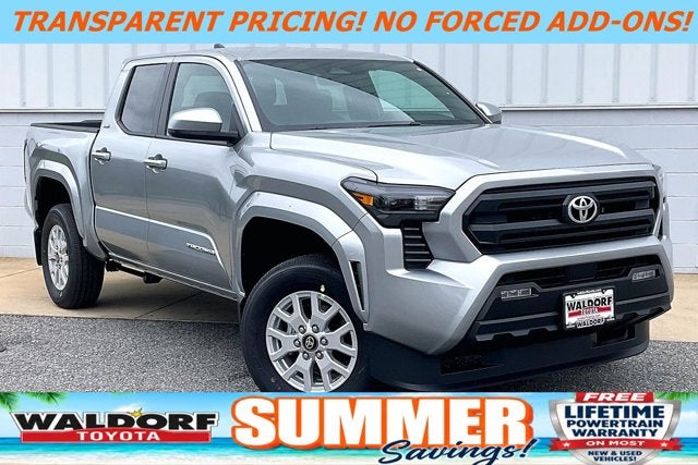 2026 Toyota Tacoma SR5 in Celestial Silver Metallic — front three-quarter view