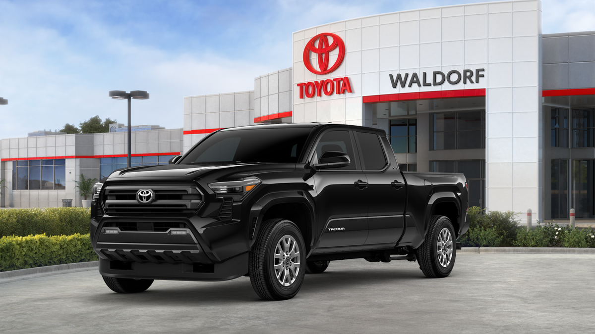 2026 Toyota Tacoma SR5 in Black — front three-quarter view