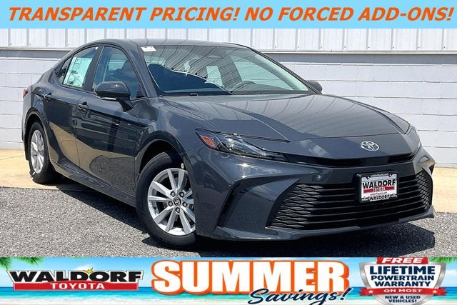 2026 Toyota Camry LE in Underground — front three-quarter view