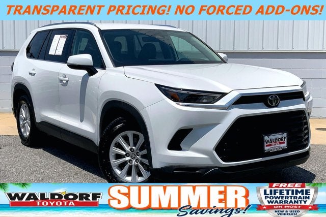 2024 Toyota Grand Highlander XLE in Wind Chill Pearl — front three-quarter view