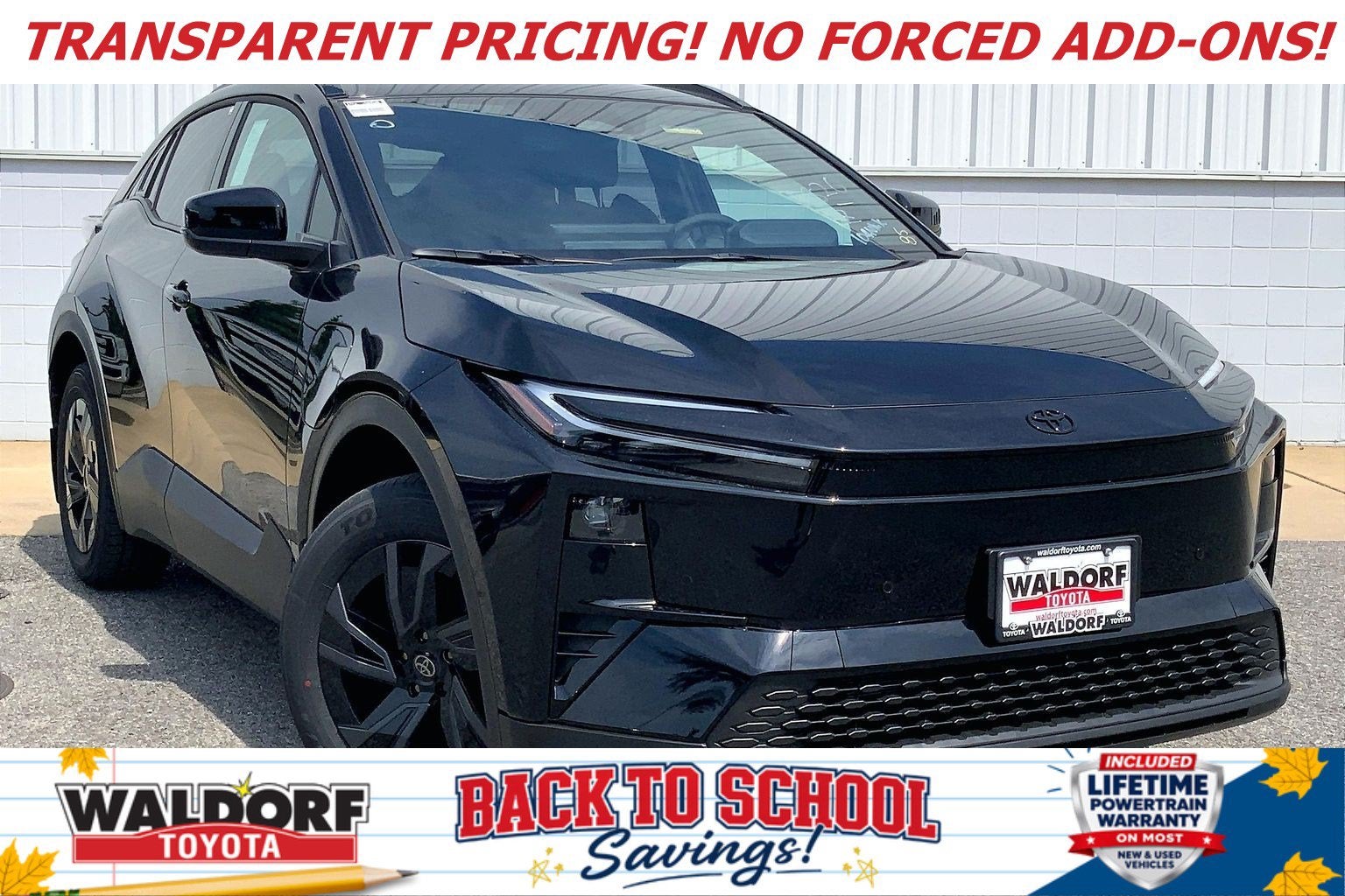 2026 Toyota C-HR SE in Midnight Black Metallic — front three-quarter view