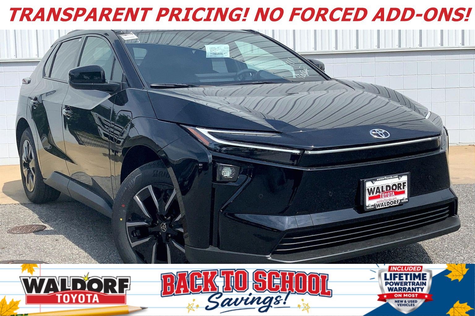 2026 Toyota bZ XLE in Midnight Black Metallic — front three-quarter view