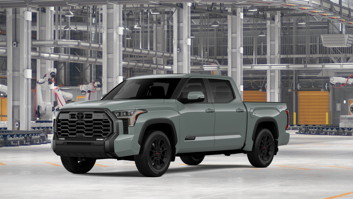2026 Toyota Tundra Platinum in Lunar Rock — front three-quarter view