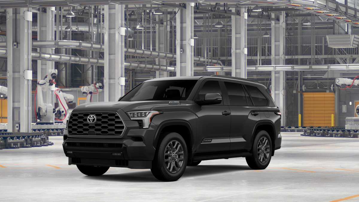 2026 Toyota Sequoia Platinum in Magnetic Gray Metallic — front three-quarter view